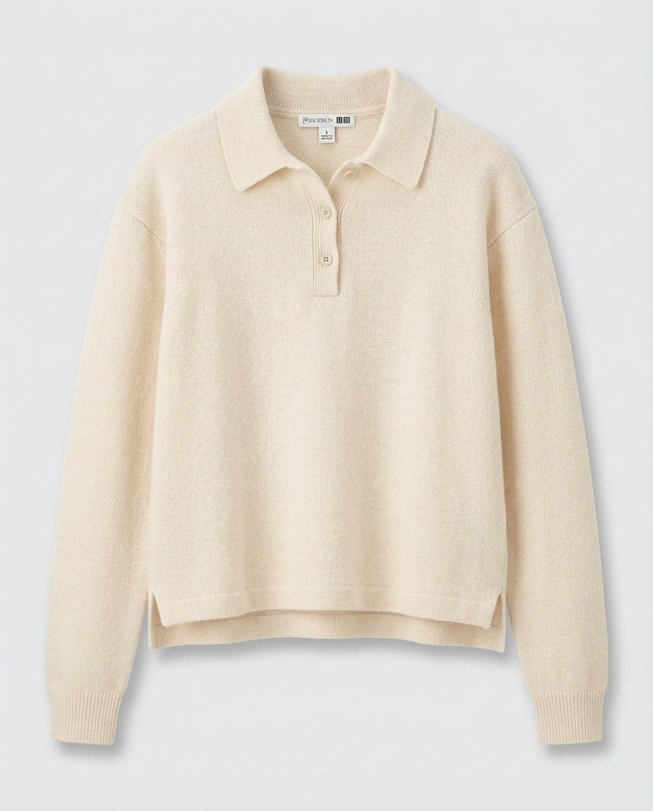 JW Anderson x UNIQLO Cream Wool Polo-Neck Knit Sweater - photo 1