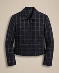 Brooks Brothers Navy Windowpane Check Cropped Blazer - photo 1