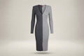 STAUD Ribbed Knit Colorblock Midi Dress in Dark Charcoal & Light Heather Grey - photo 1