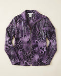 Exclusively Misook Purple/Black Leopard Print Zip-Front Long-Sleeve Jacket with Sequin Stripes - photo 1