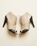 Gucci Two-Tone Lace-Up Peep-Toe Ankle Bootie with Stiletto Heel - photo 1