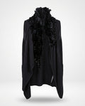 Black Cashmere Vest with Fur Trim - photo 1