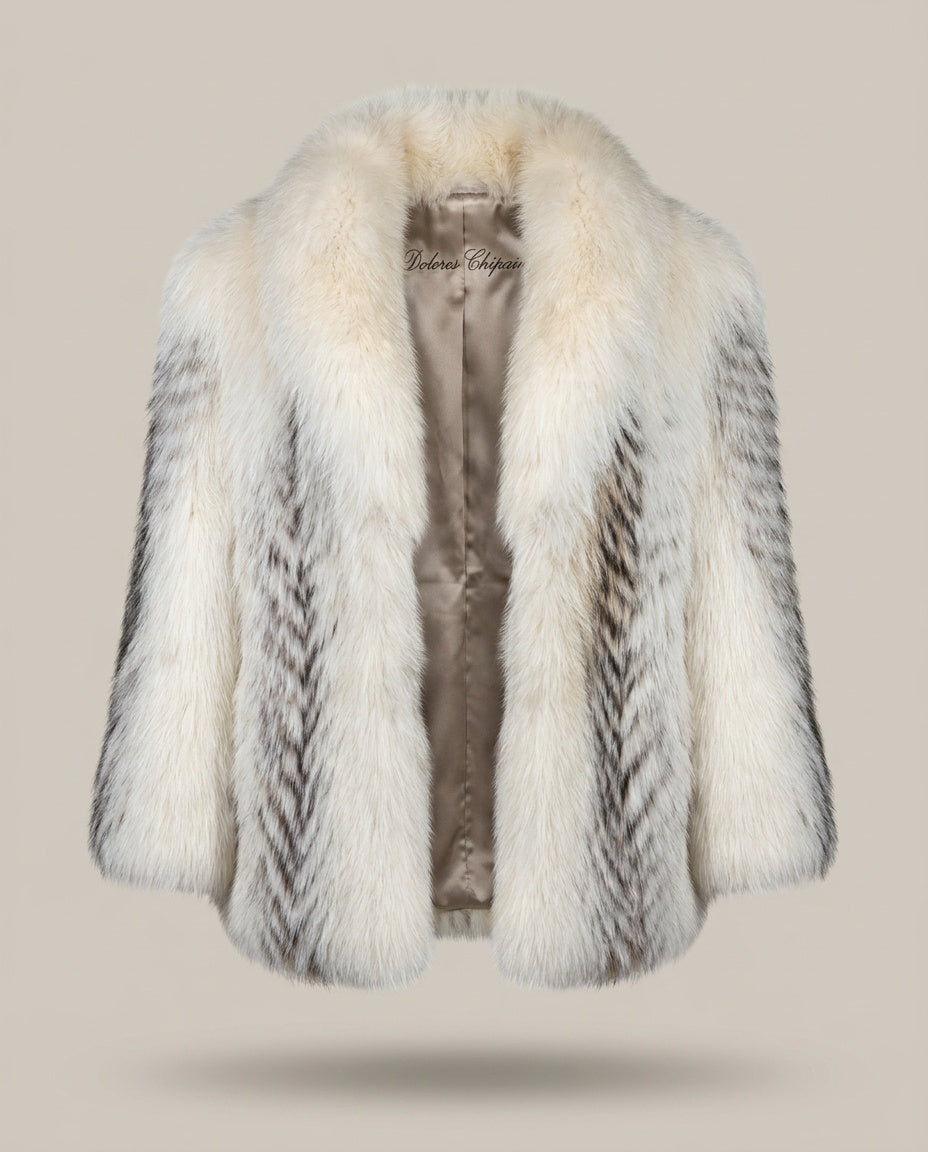 Dolores Chipain Short Fur Coat with Voluminous Collar - photo 1