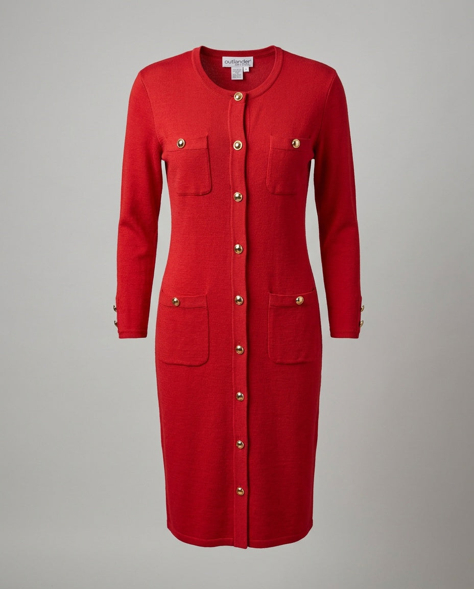 Outlander Petites Red Knit Midi Dress - photo 1