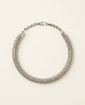 Silver and Grey Woven Metal Mesh Choker Necklace - photo 1
