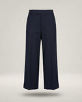 Marni Navy Tonal Pinstripe Wide-Leg Cropped Trousers - photo 1