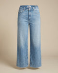 PAIGE Wide-Leg Cropped Denim Jeans in Light Blue Medium-Wash - photo 1
