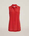 Equipment Femme 100% Silk Sleeveless Button-Front Blouse in Red - photo 1