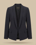 ESCADA Structured Blazer with Shawl Collar & Peplum Hem - Dark Navy/Charcoal - photo 1