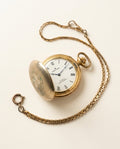 North Star 1970s Hunter-Case Pocket Watch with Guilloche Engraving and Fob Chain - photo 1