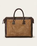 Aldany Structured Tote/Briefcase Bag - Tan/Camel Suede & Dark Brown Leather - photo 1