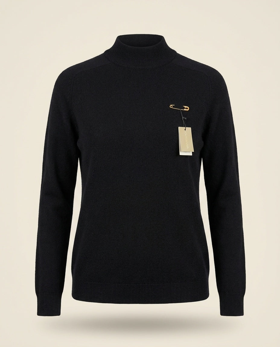 Outlander Black Mock-Neck Knit Pullover Sweater - photo 1