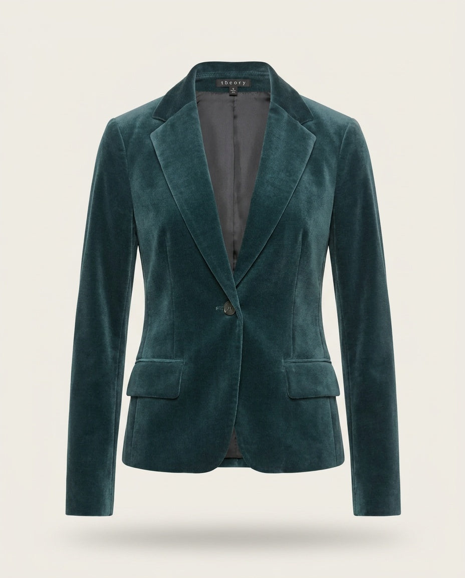 Teal Velvet Blazer by Theory - photo 1
