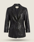 Elizabeth and James Black Faux Leather Blazer Jacket - photo 1
