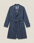 GOODMATCH Double-Breasted Denim Trench Coat - Medium-Dark Indigo Blue, NWT - photo 1
