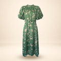 Sea New York Floral Silk Midi Dress with Puff Sleeves - photo 1