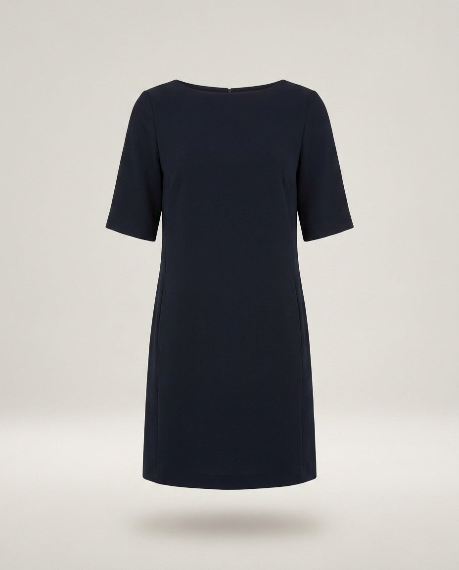 Theory Navy Short-Sleeve Shift Mini Dress - photo 1