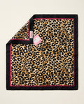 Kate Spade New York Leopard Silk Square Scarf with Black and Pink Borders - photo 1
