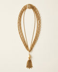 1970s-1980s Multi-Strand Gold-Tone Chain Necklace with Tassel Pendant - photo 1