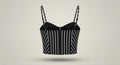 Gigi's Closette Structured Crop Camisole with Engineered Mitered Stripe - photo 1