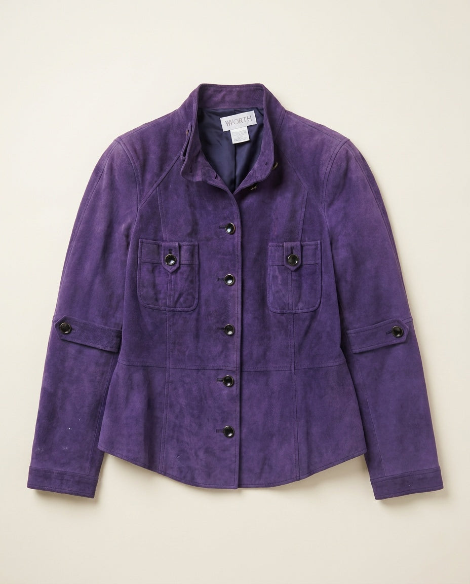 WORTH Purple Suede Jacket with Navy Lining - photo 1