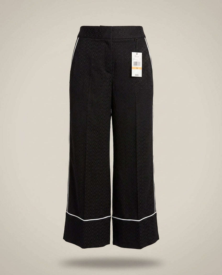 Pearl by Lela Rose Black Equestrian Jacquard Cropped Trousers - photo 1