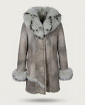 Mid-Century Shearling Coat with Suede Paneled Construction and Oversized Fur Trim - photo 1
