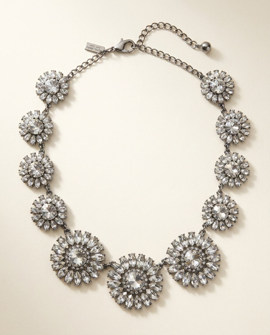 Crystal Cluster Statement Necklace - photo 1