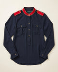 Lauren Ralph Lauren Navy Military-Style Blouse with Red and Gold Epaulets - photo 1