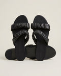 Jenni Kayne Black Flat Slide Sandals with Ruched Straps - photo 1