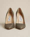 Jimmy Choo Dark Gold Glitter Pointed Toe Stiletto Pumps – Size 37.5 - photo 1