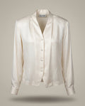 Alexandria 100% Silk Herringbone Wrap Blouse - photo 1