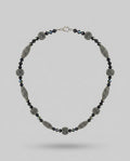 Black and Grey Beaded Necklace with Silver-Tone Lobster Clasp - photo 1