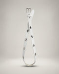 White Narrow Studded Belt with Silver Diamond Studs - photo 1