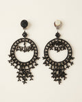 Black and Gunmetal Chandelier Clip-On Earrings - photo 1
