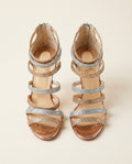 Christian Louboutin Silver & Gold Glitter Strappy Stiletto Sandals - photo 1