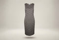Lafayette 148 New York Grey Midi Shift Dress with Diamond Quilted Texture - photo 1