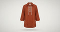 L'AGENCE Rust/Burnt Orange Linen Tunic with Lace-Up Neckline - photo 1