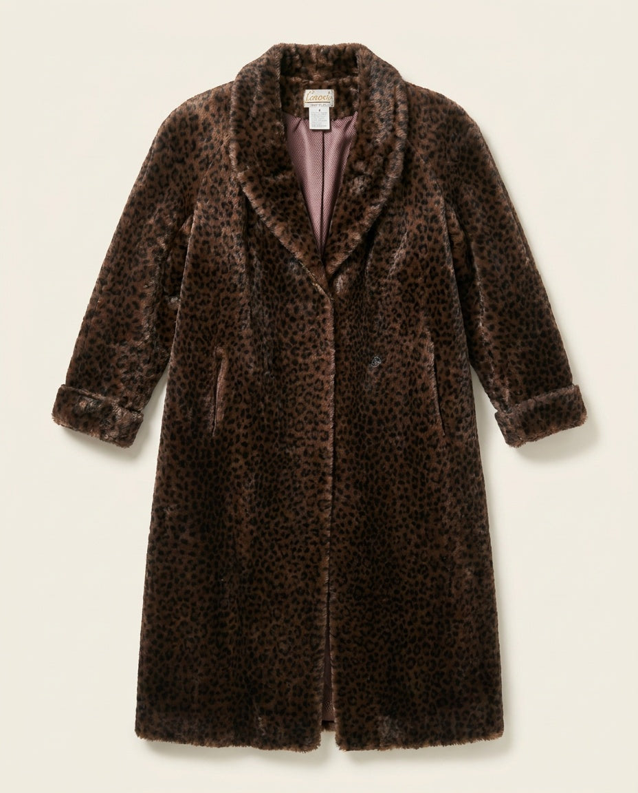 Lorovi Full-Length Faux Fur Leopard Print Coat - photo 1