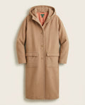J. CREW Hooded Wool-Blend Overcoat in Camel/Tan with Salmon Acetate Lining - photo 1