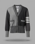 Thom Browne Colorblock Knit Cardigan with 4-Bar Stripe - 100% Cotton - photo 1