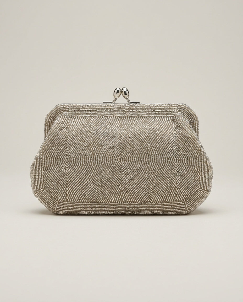 Jala Mid-Century Beaded Evening Clutch Bag - photo 1