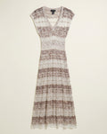 bebe Knit Maxi Dress with Horizontal Stripes and Open-Knit Texture - photo 1