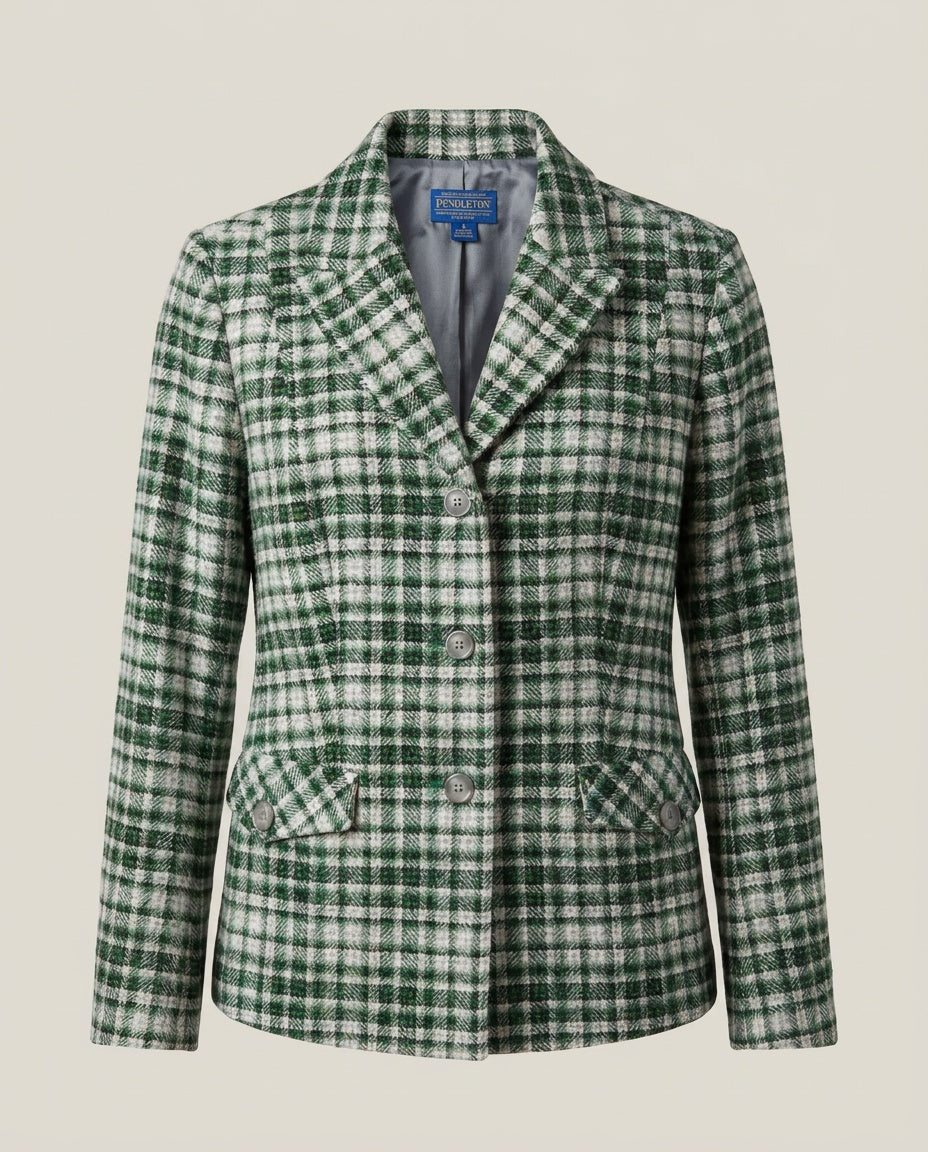Pendleton Wool Plaid Blazer, Size 8 Petite, 1980s-1990s - photo 1