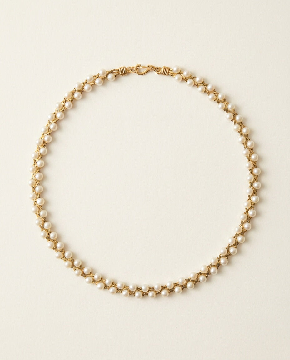 Vintage Pearl and Gold-Tone Chain Necklace - photo 1
