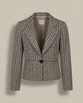 Armani Collezioni Cropped Tweed Blazer with Houndstooth Check - photo 1
