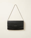 Emporio Armani Black Pebbled Leather Chain-Strap Envelope Clutch - photo 1