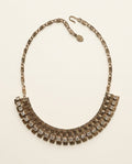 Mid-Century Rhinestone and Book-Chain Bib Necklace - photo 1