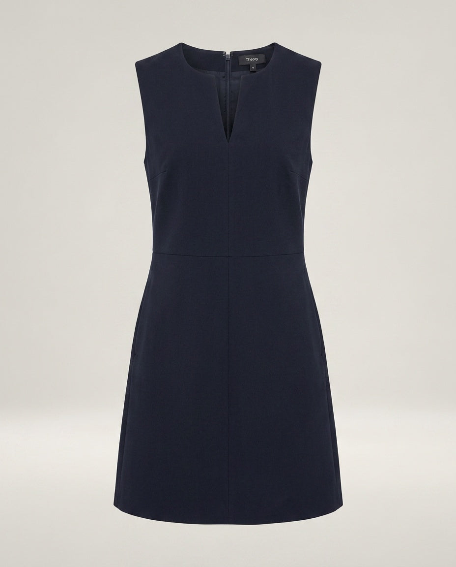 Theory Navy Wool-Sheath Mini Dress - photo 1