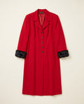 Harve Benard Long Red Coat with Fur-Trim Cuffs - photo 1